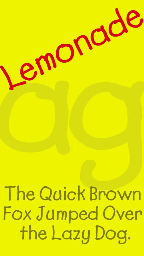 Lemonade FlipFont Screen 1