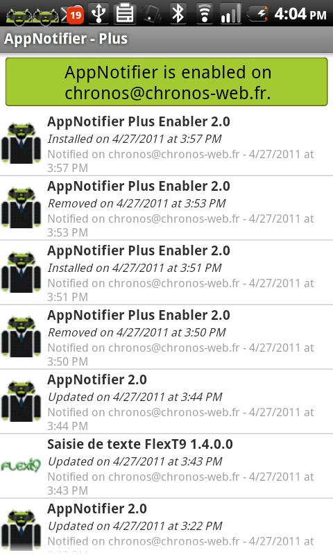 Android application AppNotifier Plus Enabler screenshort