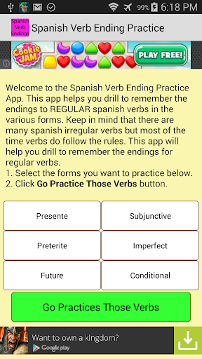 Spanish Verb Ending Practice