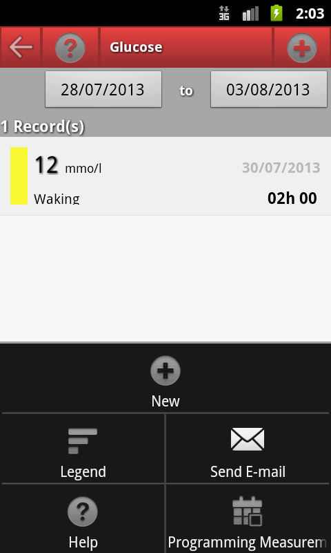 DMcontrol Premium - Diabetes Screen 3