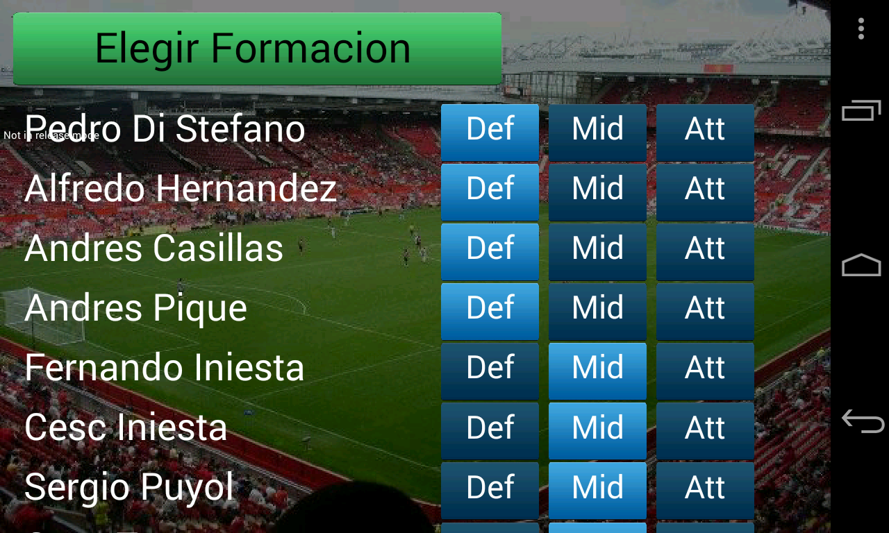 Android application Soccer for Android (Lite) screenshort