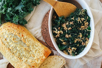 Sweet Braised Kale with Apples and Nuts