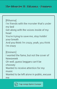 Top songs lyrics Europe Screenshots 12