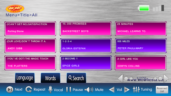 WOW! Fiesta Remote & Song Book Screenshots 1