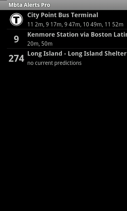 MBTA Alerts Pro Screen 2