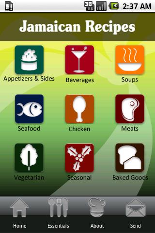 Android application Jamaican Recipes screenshort