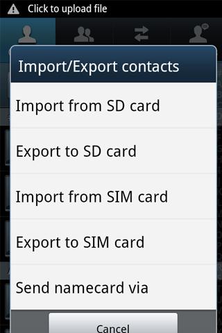 Copy Contacts to Sim