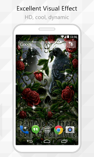 Crow Rose Live Wallpaper