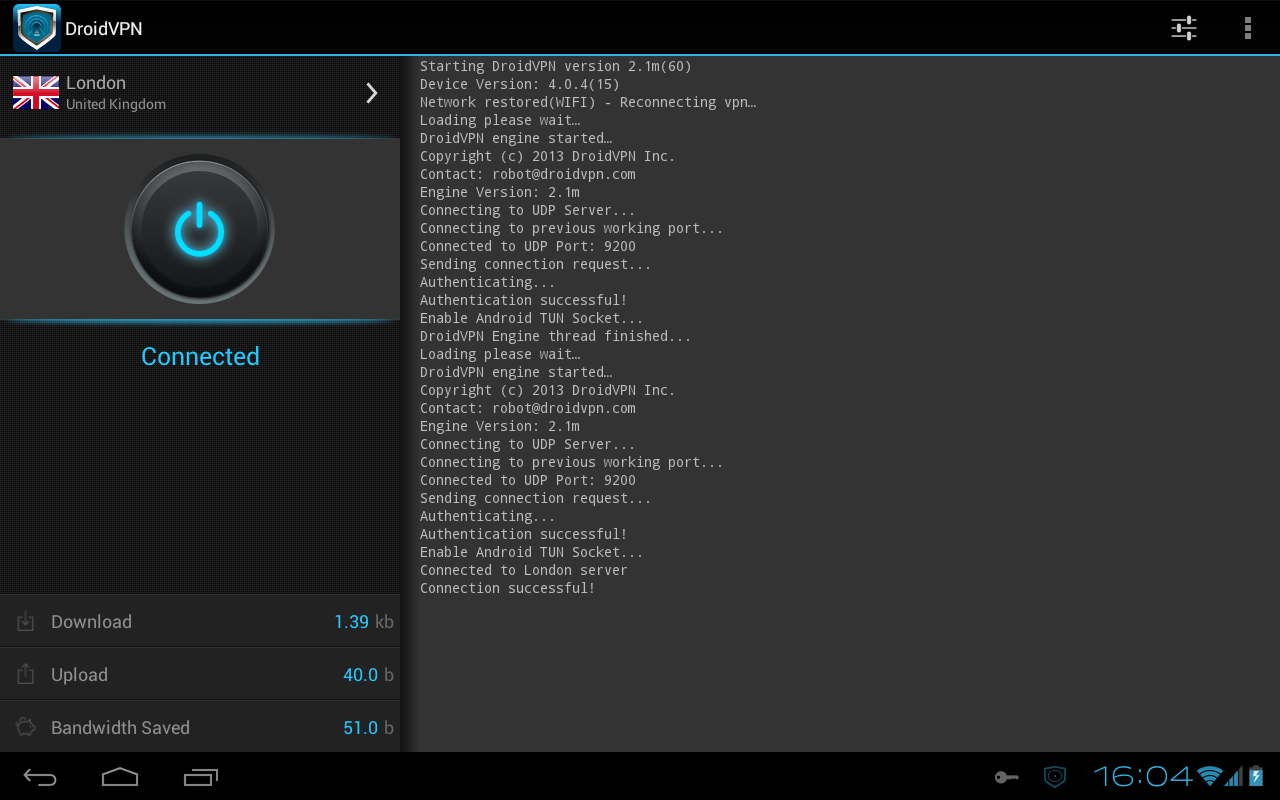 DroidVPN - Android VPN - screenshot