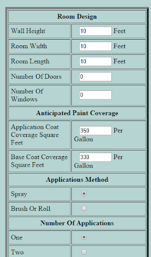 Room Paint Quantity