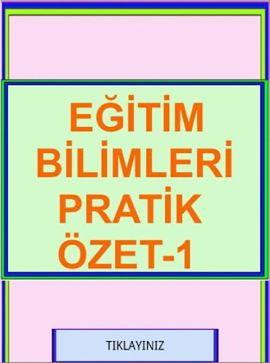 KPSS EĞİTİM BİLİMLERİ ÖZET 1