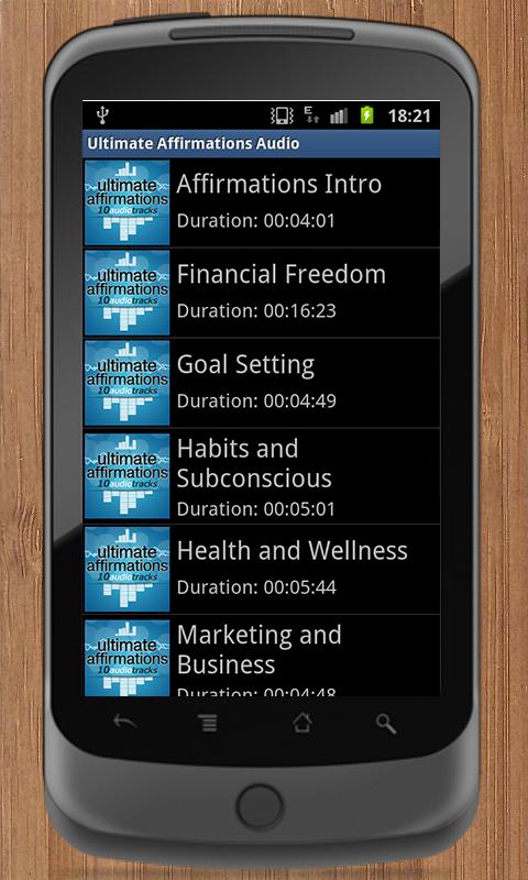 Ultimate Affirmations Screen 1