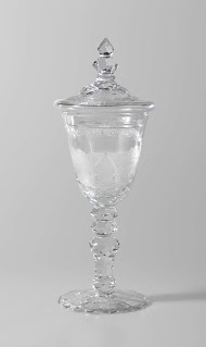 Bokaal met deksel, met de Middelweg (de huidige Middenweg) te Diemen