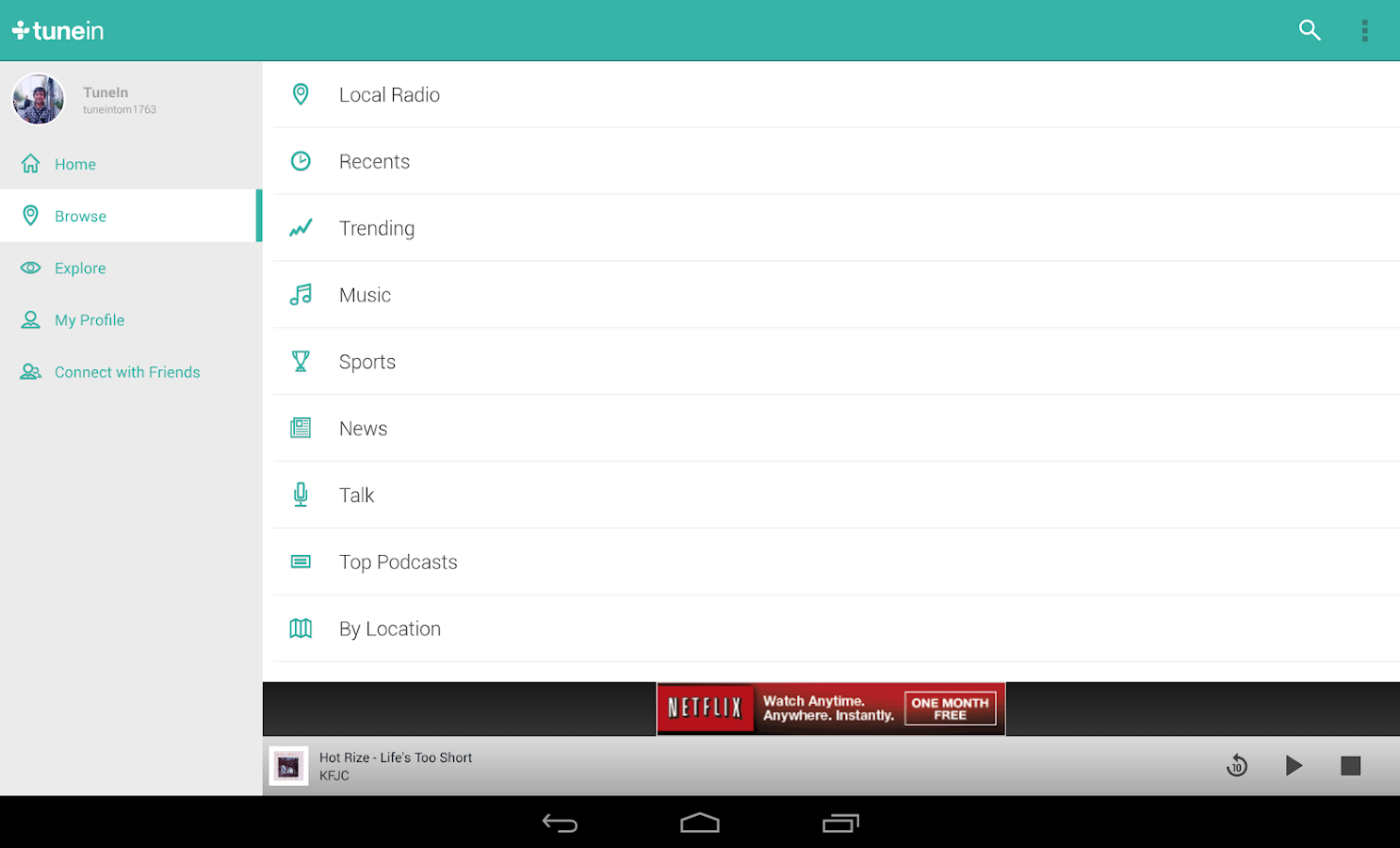 TuneIn Radio - screenshot