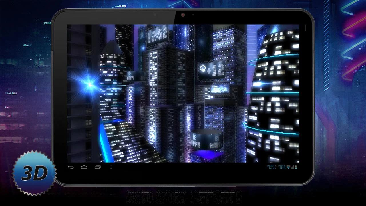 Живые обои Space City Free 3D на Андроид