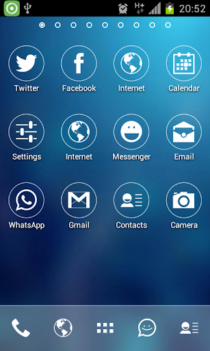 Neon Blue GO Launcher Theme