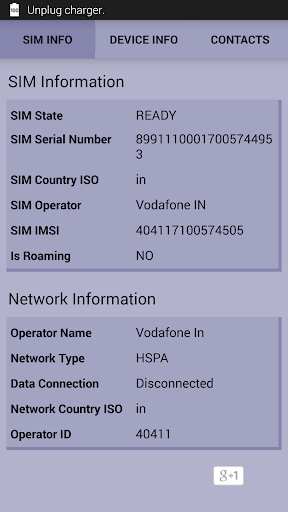 SIM and Device Details