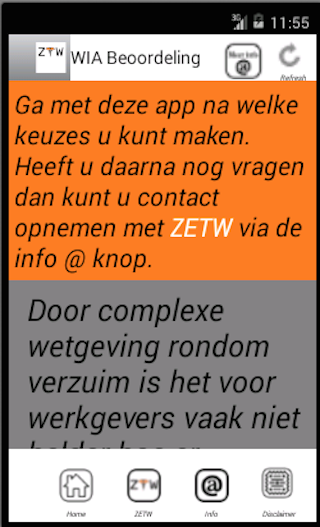 Android application WIA Beoordeling screenshort