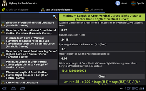 Highway and Road Calc. Tablet Screenshots 10