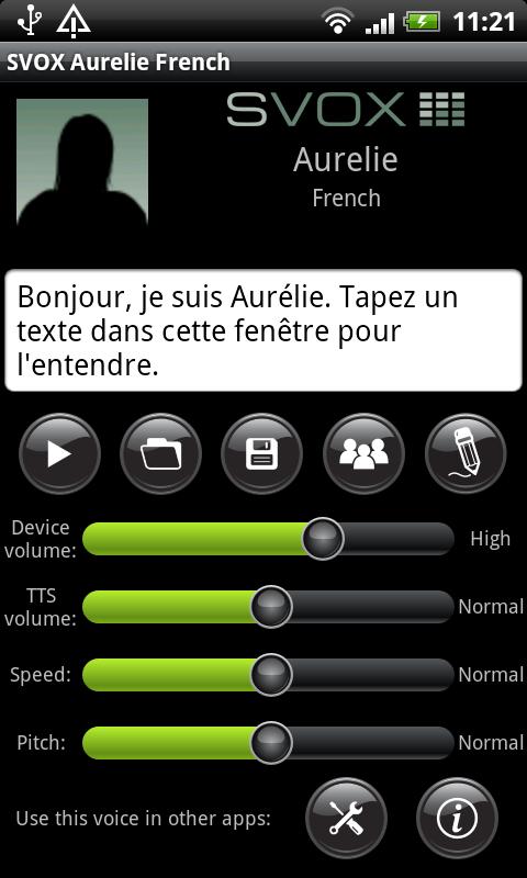 Android application SVOX French Aurelie Voice screenshort