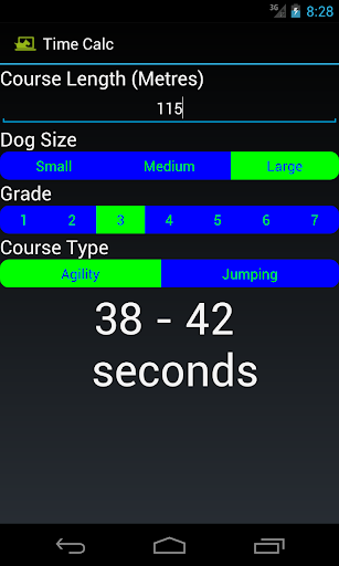 Agility Course Time Calculator