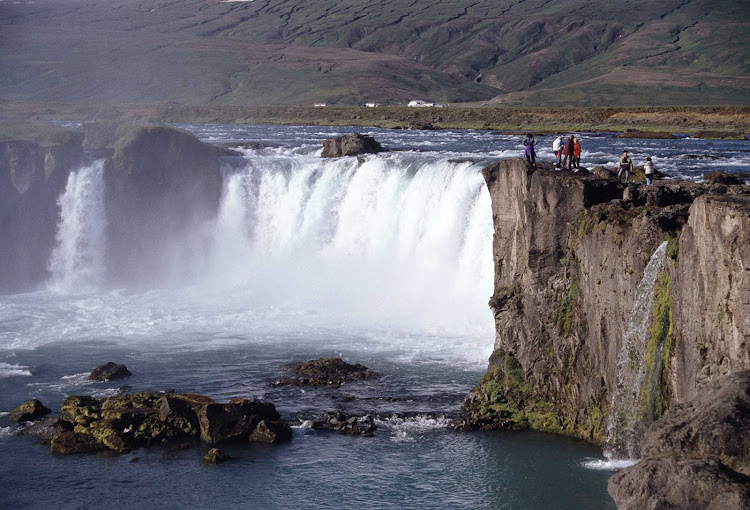 Goðafoss (Anglicized as Godafoss) waterfall in Iceland.