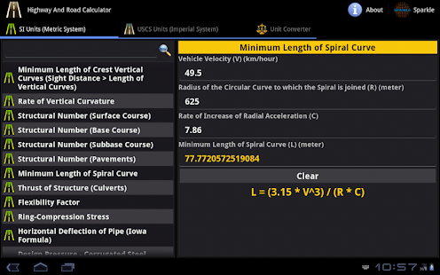 Highway and Road Calc. Tablet Screenshots 3