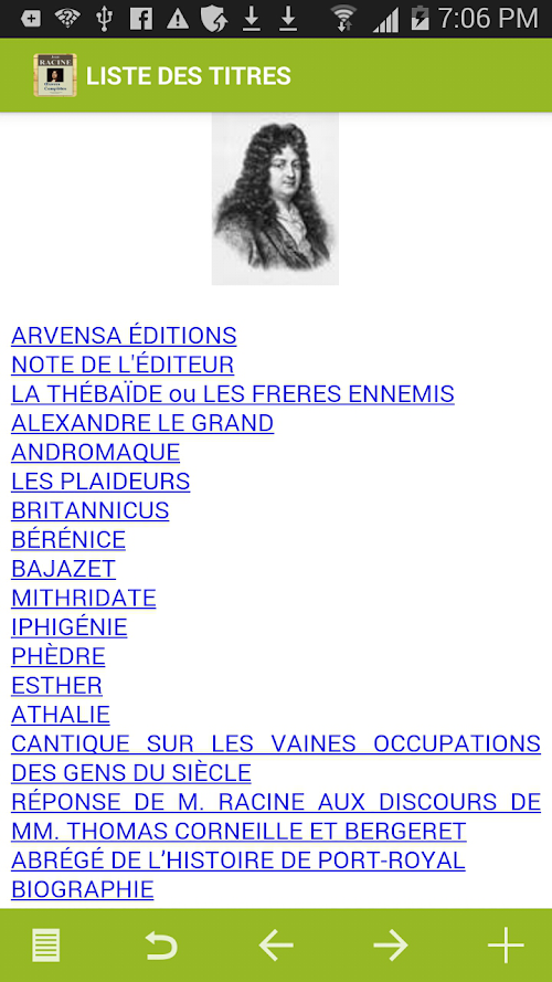 Android application Racine : Oeuvres complètes screenshort