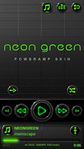 Screenshot Poweramp skin Neon Green v1.34