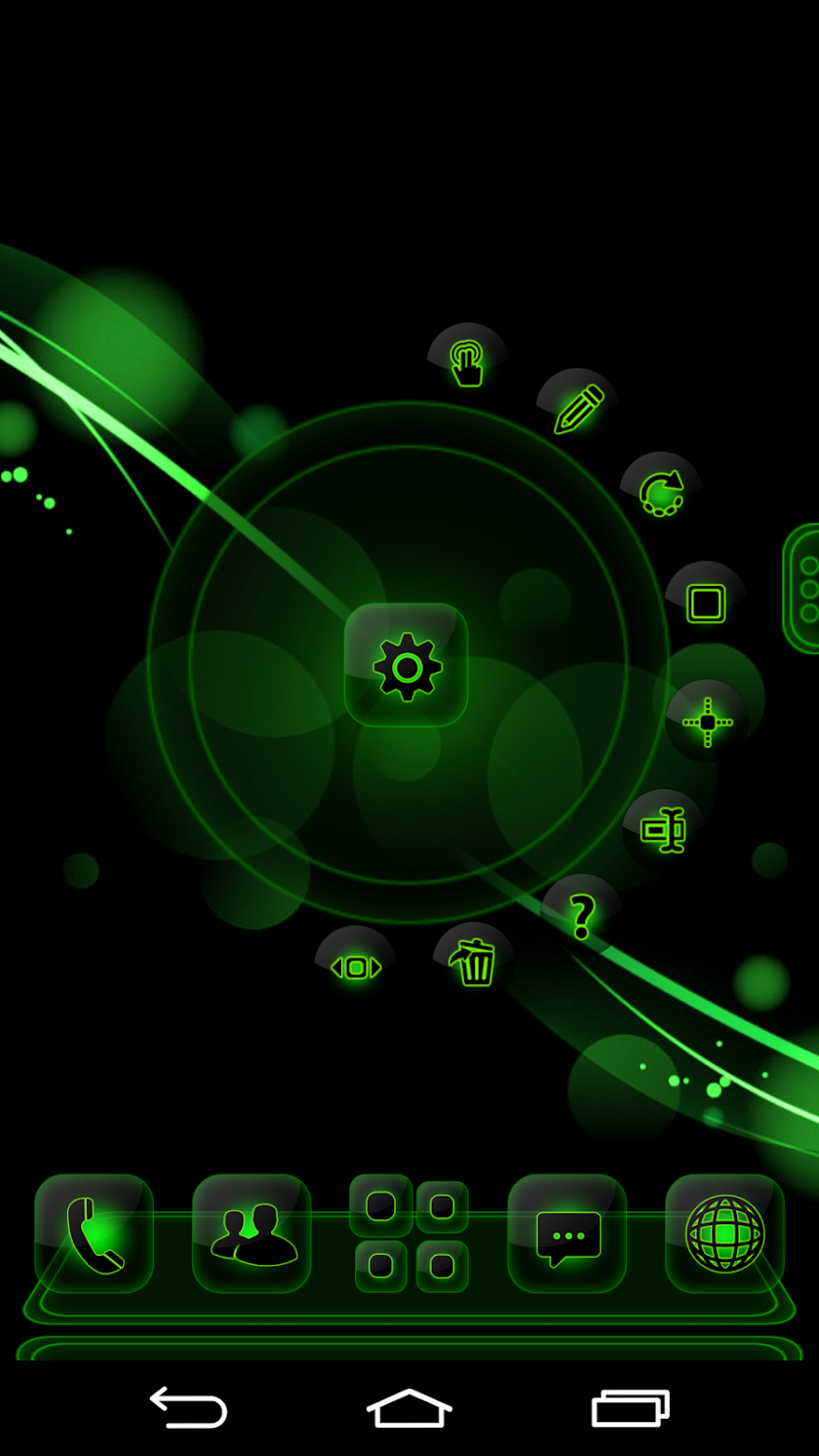 Next Launcher Theme FluOGreen Screen 3