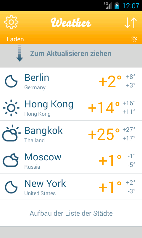 Android application Weather Forecasts screenshort