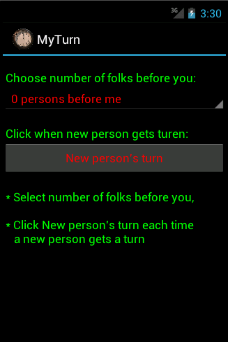 My Turn Screen 1