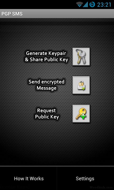 Android application PGP SMS screenshort