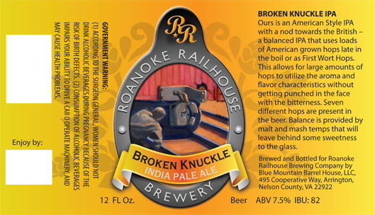 Logo of Roanoke Railhouse Broken Knuckle India Pale Ale