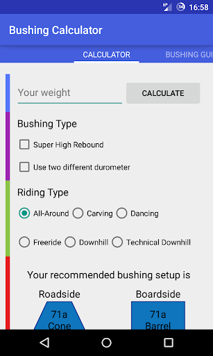 Longboard Bushing Calculator