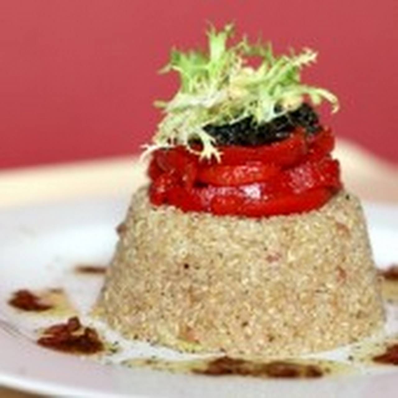 Quinoa  gone Piquillo Peppers, Cured Olives and Frisée – Served  behind a Balsamic–Shallot Vinaigrette