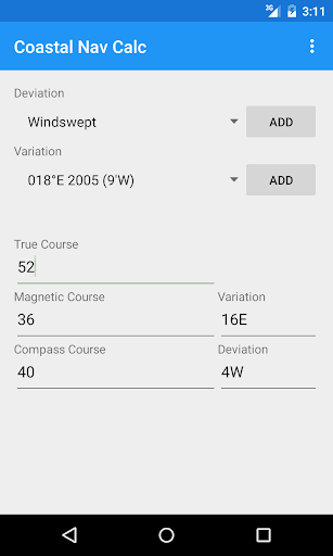 Coastal Nav Calculator