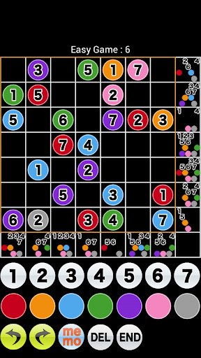 Number Place Color 7