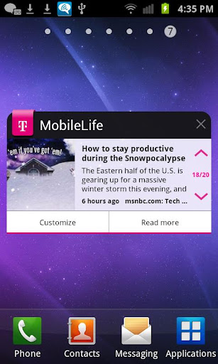 MobileLife Widget for Phones