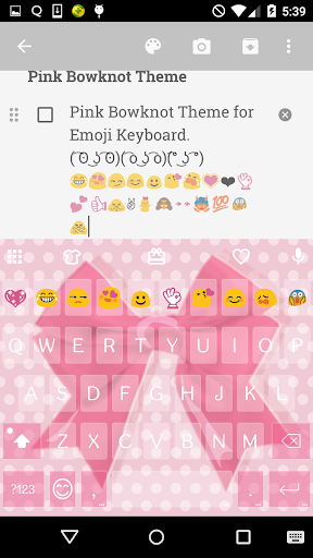 Pink Bowknot Emoji Keyboard