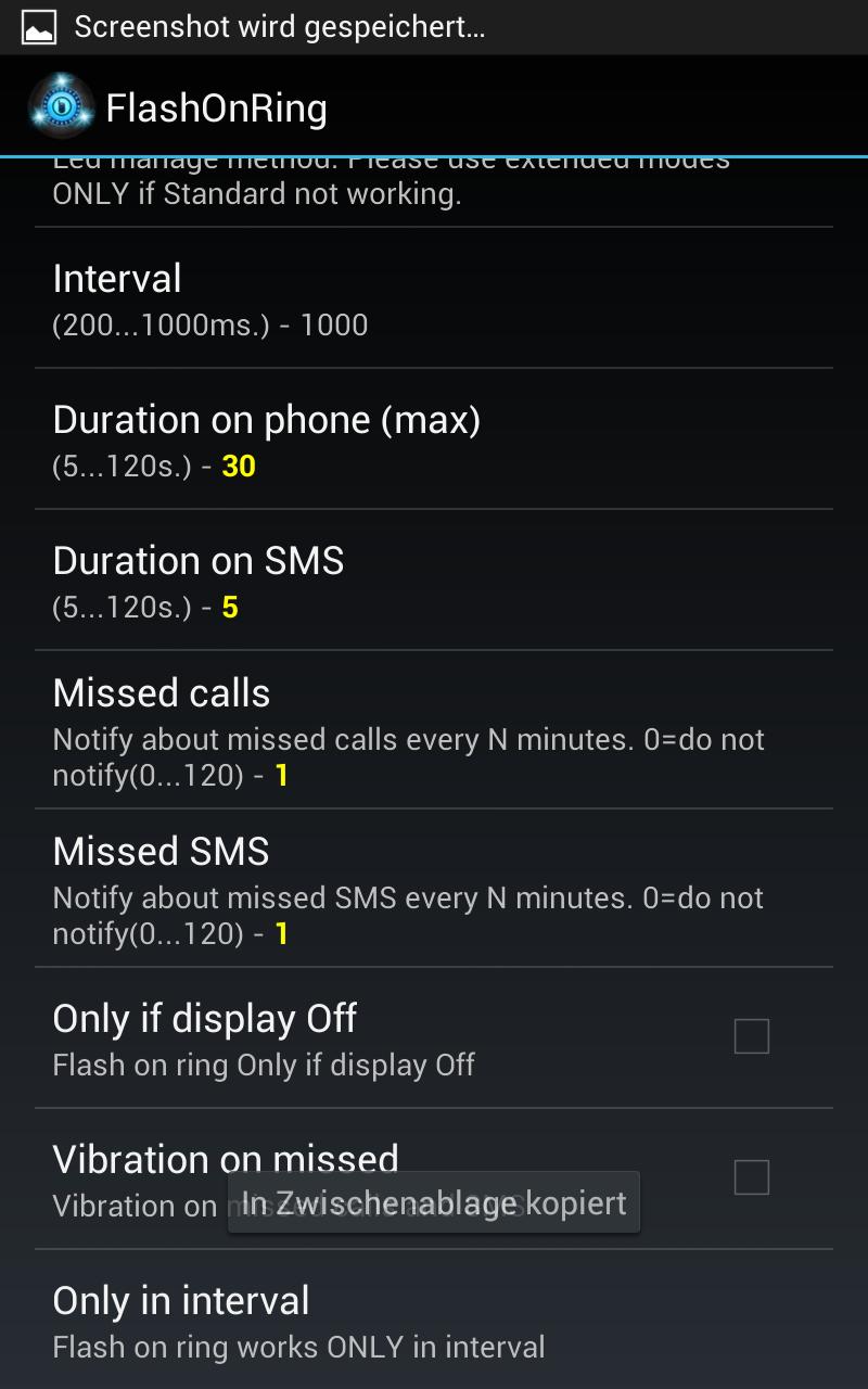 FlashOnRing Screen 2