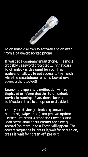 Torch Unlock power button