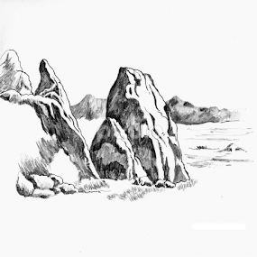 Rock by Pinaki Ranjan Das - Drawing All Drawing