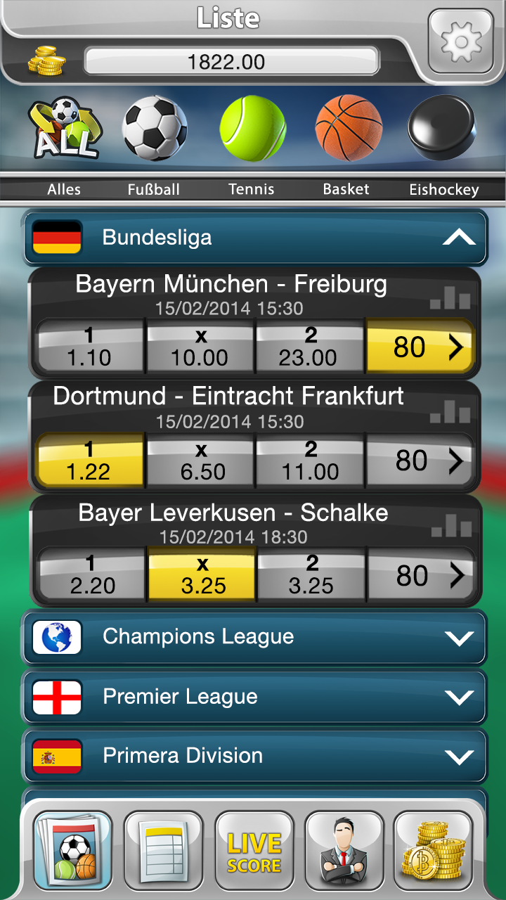Android application Sportsbook Game - Bookie screenshort