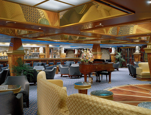 Relax with an evening cocktail and live music at Alfred's Bar, on deck 4 of Carnival Conquest, .