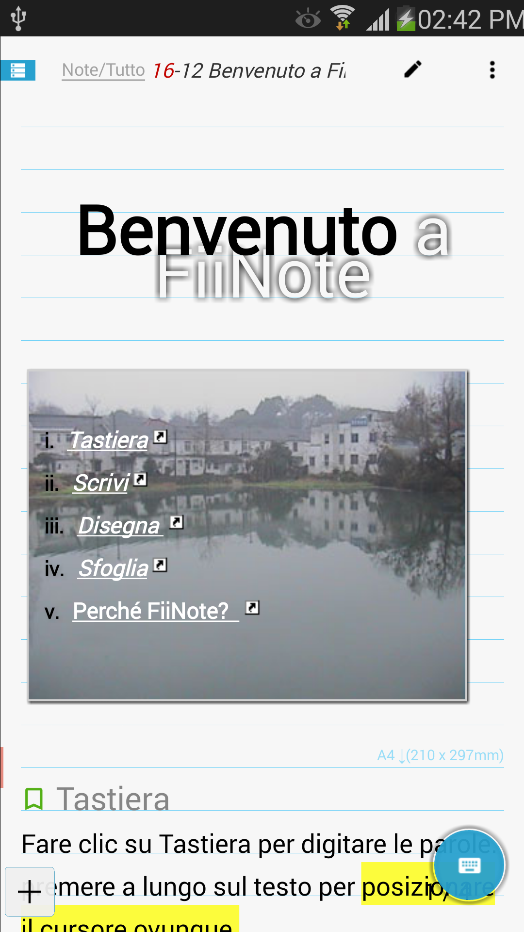 Android application FiiNote, note everything screenshort
