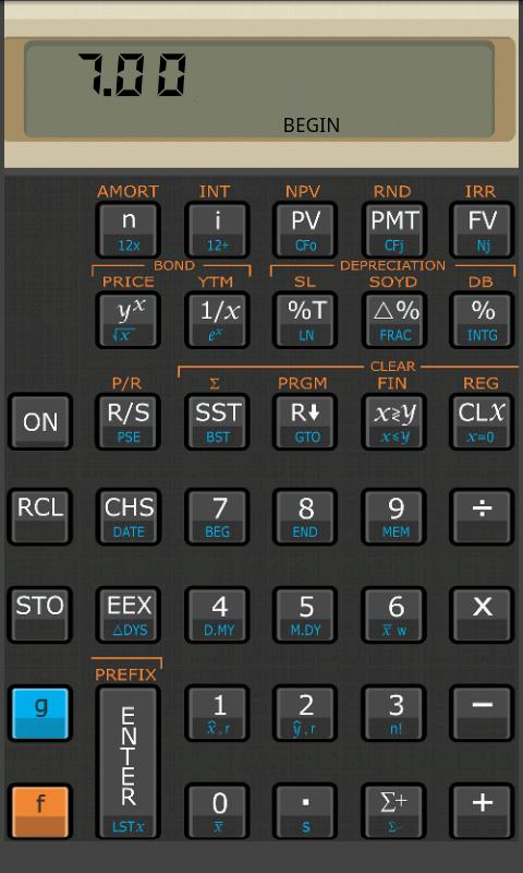 Andro12C financial calculator Screen 3