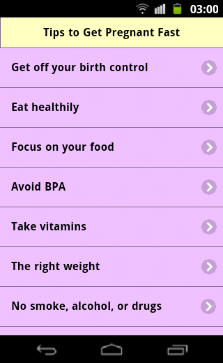 Tips To Get Pregnant Faster - Android Apps on Google Play