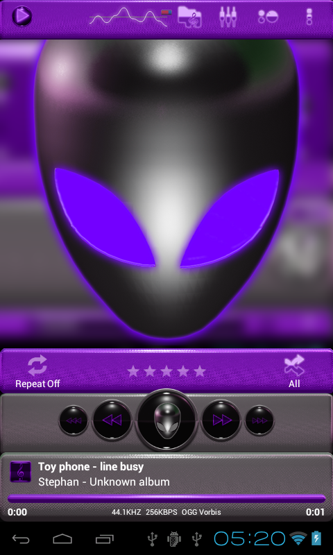 poweramp skin alien purple Screen 2