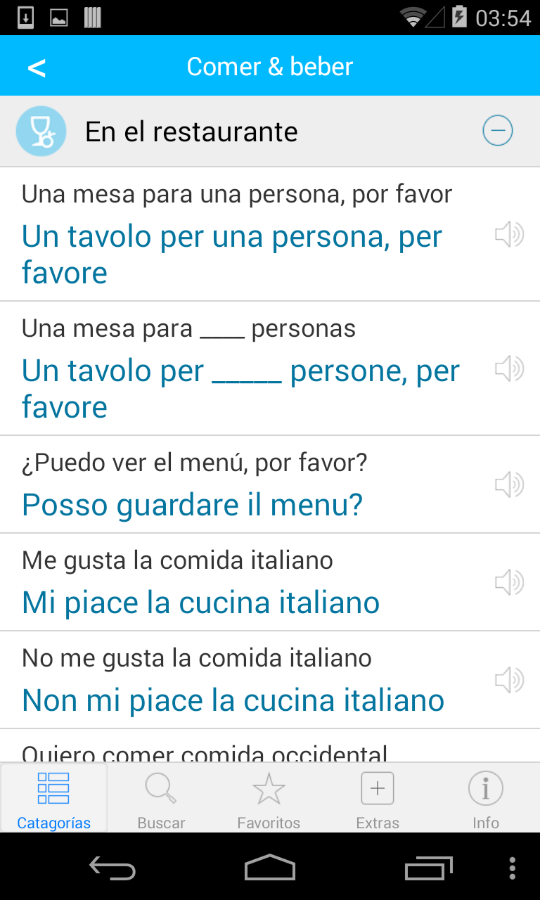 Italiano Traducción con Audio Screen 2
